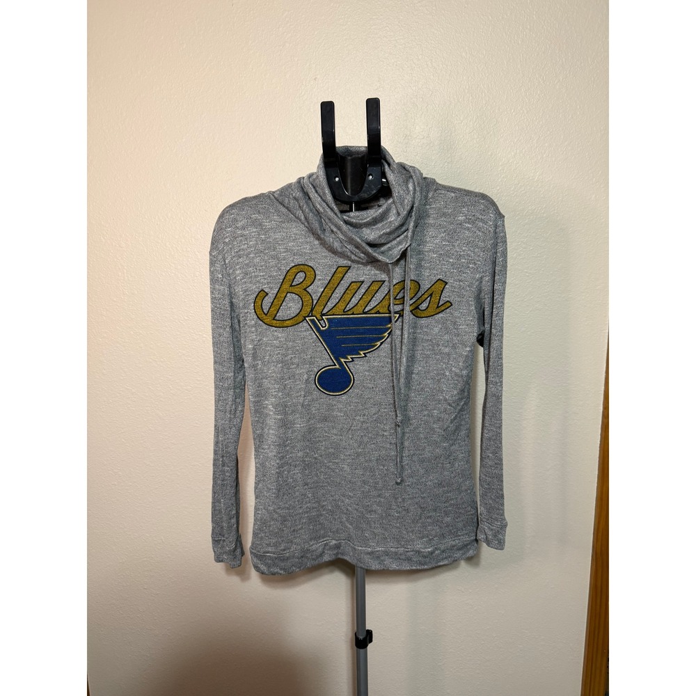 Concepts Sport‎ NHL St Louis Blues Gray Cowl Neck Long Sleeve Top Womens Medium